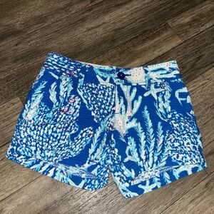 Lilly Pulitzer Callahan Shorts Good Reef Starfish Coral Size 00